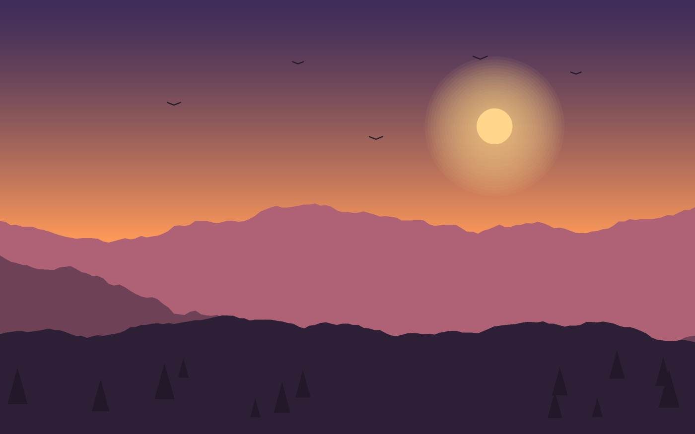 Illustrazione di un paesaggio