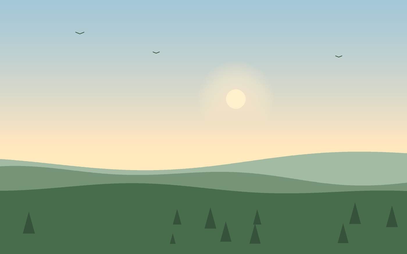 Ilustração de uma paisagem