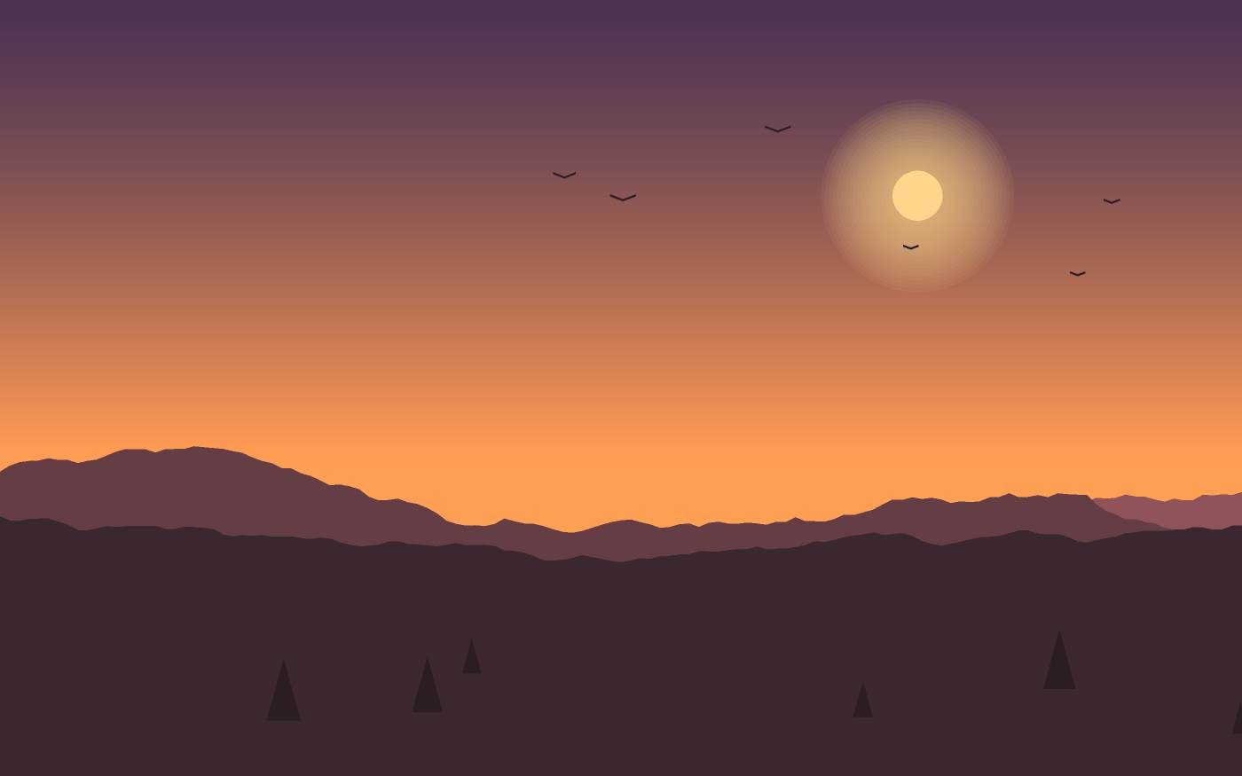 Ilustração de uma paisagem